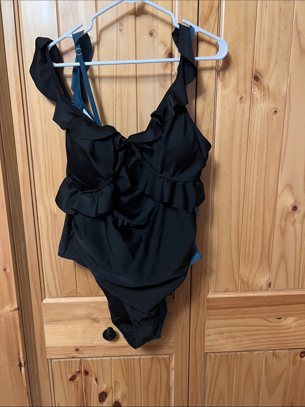 Women’s Black Ruffle One-Piece Swimsuit